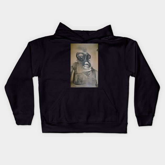 Gas Mask Kids Hoodie by letherg